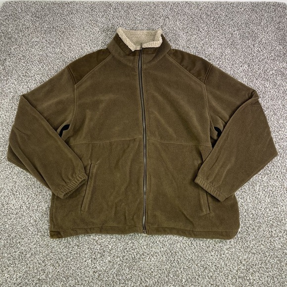 TAG Safari Other - Tag Safari Jacket Mens Large Brown Sherpa Fleece Full Zip Faux Suede Outdoors